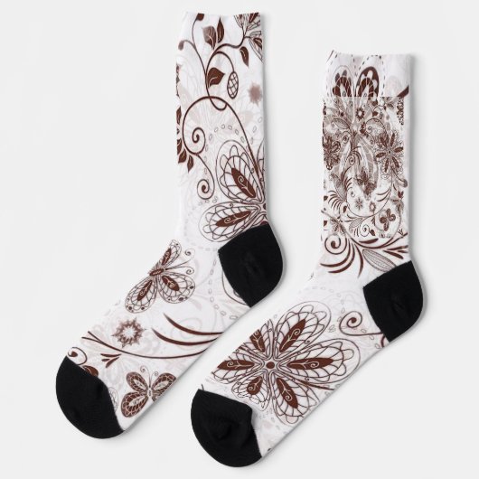 Farbenfrohe Blumenmuster nahtlos Socken (Linkes Detail)