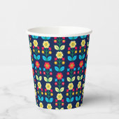 Farbenfrohe Blumenmuster Pappbecher (Links)