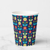 Farbenfrohe Blumenmuster Pappbecher (Rechts)