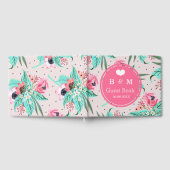 Farbenfrohe Blumenmuster Personalisiertes Gästebuc Gästebuch (Voll)