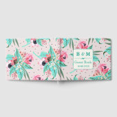 Farbenfrohe Blumenmuster Personalisiertes Gästebuc Gästebuch (Voll)