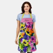 Farbenfrohe Blumenmuster Schürze (Getragen)