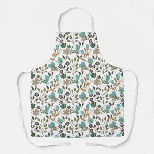 Farbenfrohe Blumenmuster Schürze (Vorderseite)