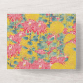 Farbenfrohe Blumenmuster - Schürze-Magie All In One Einladung (Rückseite)