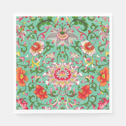 Farbenfrohe Blumenmuster Serviette (Vorderseite)