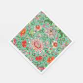 Farbenfrohe Blumenmuster Serviette (Ecke)