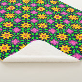 Farbenfrohe Blumenmuster Sherpadecke (3/4)