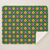 Farbenfrohe Blumenmuster Sherpadecke (Vorderseite (Horizontal))