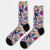 Farbenfrohe Blumenmuster Socken (Linkes Detail)