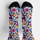 Farbenfrohe Blumenmuster Socken (Oben)