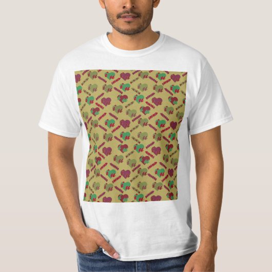 Farbenfrohe Blumenmuster T-Shirt (Vorderseite)