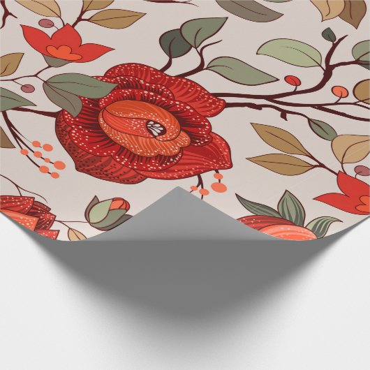 Farbenfrohe Blumenmuster Tapete mit großer Kälte Geschenkpapier (Ecke)