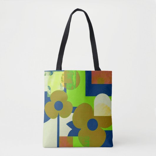 Farbenfrohe Blumenmuster-Tasche – Cute Vibrant Fl Tasche (Vorderseite)