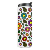 Farbenfrohe Blumenmuster Thermosbecher (Nach links gedreht)