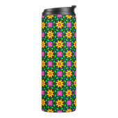 Farbenfrohe Blumenmuster Thermosbecher (Nach links gedreht)
