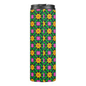 Farbenfrohe Blumenmuster Thermosbecher (Rückseite)