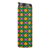Farbenfrohe Blumenmuster Thermosbecher (Nach rechts gedreht)