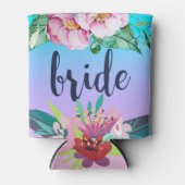 Farbenfrohe Blumenmuster und brillanter Text Dosenkühler (Vorderseite)