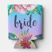 Farbenfrohe Blumenmuster und brillanter Text Dosenkühler (Rückseite)