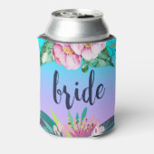 Farbenfrohe Blumenmuster und brillanter Text Dosenkühler (Kanne Rückseite)