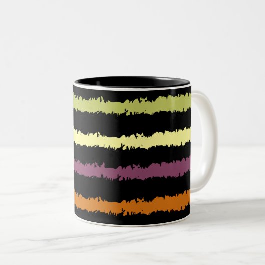 Farbenfrohe Blumenmuster Zweifarbige Tasse (VorderseiteRechts)