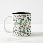 Farbenfrohe Blumenmuster Zweifarbige Tasse (Links)