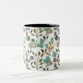 Farbenfrohe Blumenmuster Zweifarbige Tasse (Mittel)