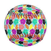 Farbenfrohe Blumenmusterdesign Baseball (Rückseite)