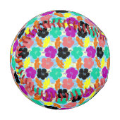 Farbenfrohe Blumenmusterdesign Baseball (Vorderseite Links)