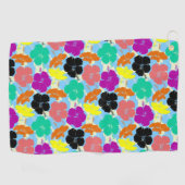 Farbenfrohe Blumenmusterdesign Golfhandtuch (Horizontal)