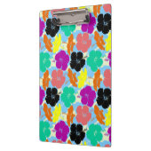 Farbenfrohe Blumenmusterdesign Klemmbrett (Links)