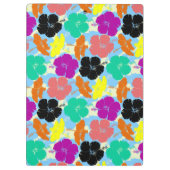 Farbenfrohe Blumenmusterdesign Klemmbrett (Rückseite)