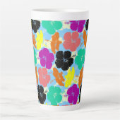 Farbenfrohe Blumenmusterdesign Milchtasse (Vorderseite)