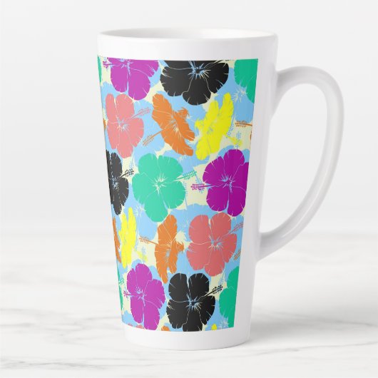Farbenfrohe Blumenmusterdesign Milchtasse (Rechts)