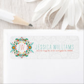 Farbenfrohe Blumenreath Monogrammiert (Insitu)