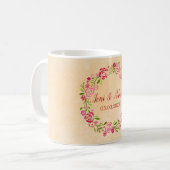 Farbenfrohe Blumenrege Kaffeetasse (Vorderseite Links)