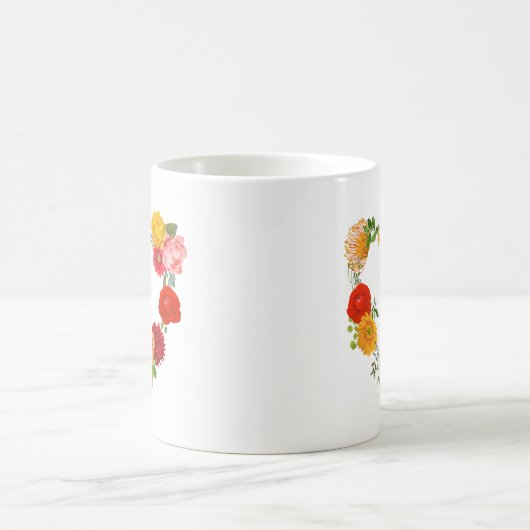 Farbenfrohe Blumenrege Kaffeetasse (Mittel)