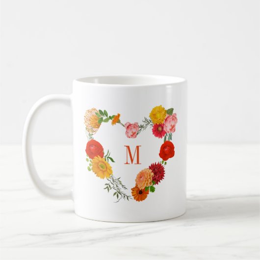 Farbenfrohe Blumenrege Kaffeetasse (Links)