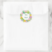 Farbenfrohe Blumenrege Runder Aufkleber (Tasche)