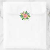 Farbenfrohe Blumenrege Runder Aufkleber (Tasche)