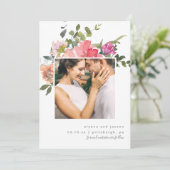 farbenfrohe blumenreiche Hochzeit Save The Date (Stehend Vorderseite)