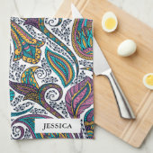 Farbenfrohe, blumenreiche Kulisse Geschirrtuch (Viertel Falte)