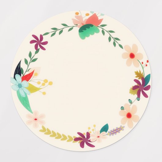 Farbenfrohe Blumenreste Niedliches wasserdichtes L Etiketten (Design 2)