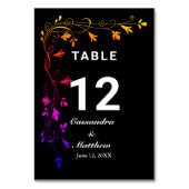 Farbenfrohe Blumenrinde auf Schwarzer Background H Tischnummer (Rückseite)