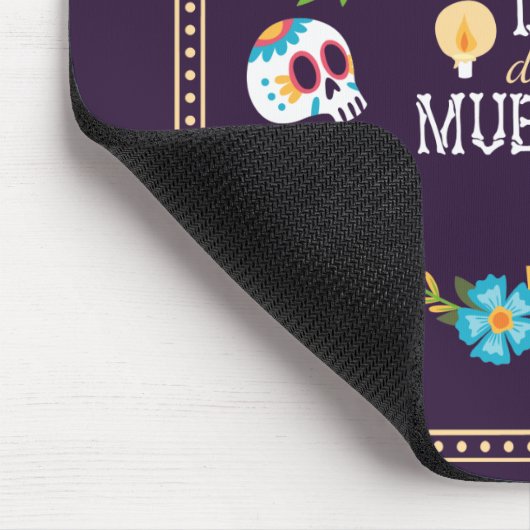 Farbenfrohe Blumenschädel Dia de Muertos | Mousepa Mousepad (Ecke)