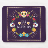 Farbenfrohe Blumenschädel Dia de Muertos | Mousepa Mousepad (Vorne)