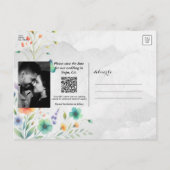 Farbenfrohe Blumenschmetterlinge Save the Date Ankündigungspostkarte (Rückseite)