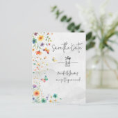 Farbenfrohe Blumenschmetterlinge Save the Date Ankündigungspostkarte (Stehend Vorderseite)
