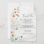 Farbenfrohe Blumenschmetterlinge Vielen Dank Einladung (Vorderseite)