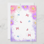 Farbenfrohe Blumenschmetterlinge zum Geburtstag Ei Einladung (Rückseite)